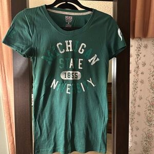 PINK Victoria's Secret Green Short Sleeve Tee